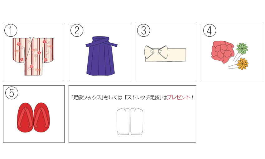 女の子 袴 フルセットレンタル