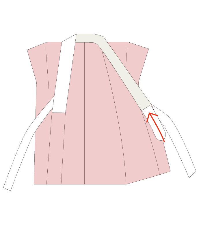 小学生女児略式袴着付け方法1