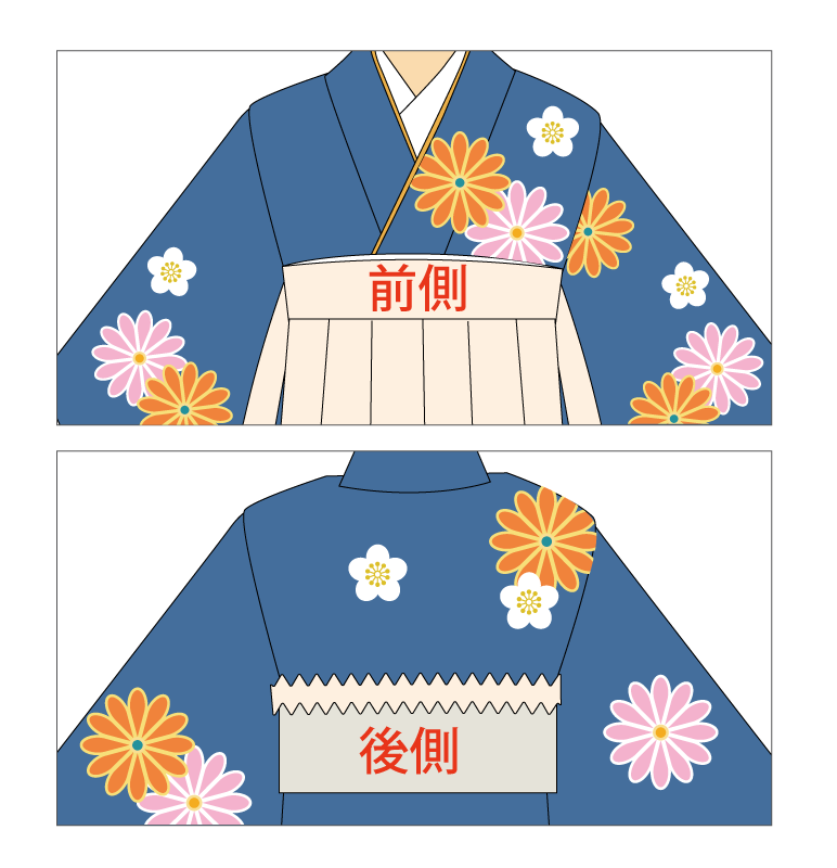 小学生女児略式袴着付け方法12