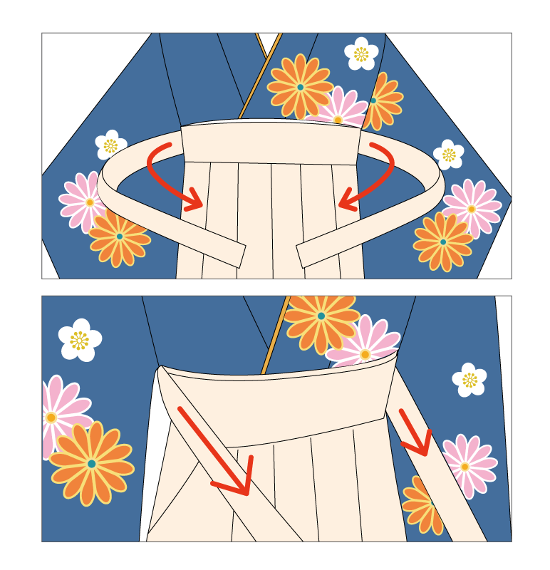 小学生女児略式袴着付け方法16