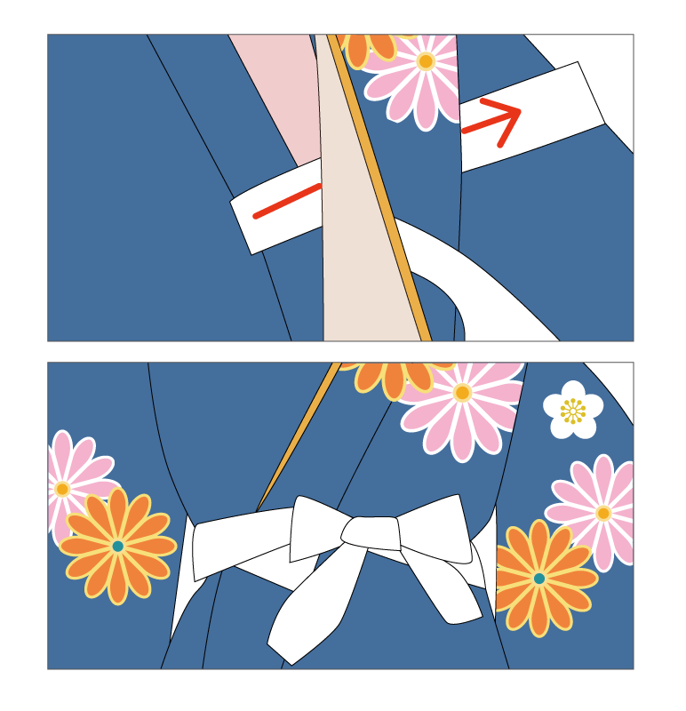 小学生女児略式袴着付け方法9