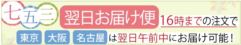 七五三着物レンタル　あす楽・翌日お届けお急ぎ便 東京、大阪、名古屋は翌日お届け可能